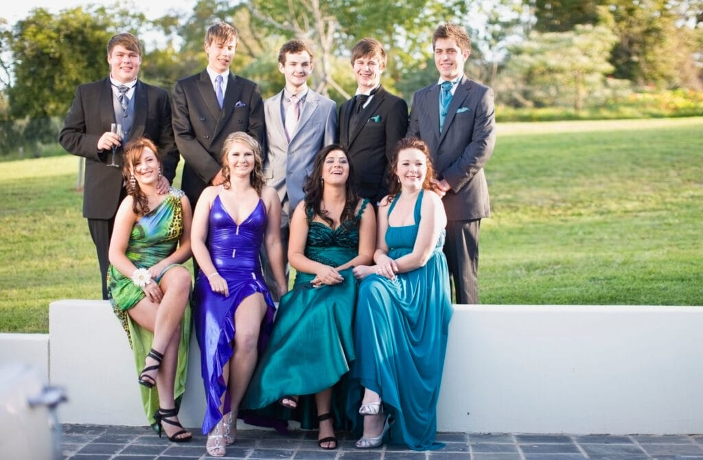 teenagers in formal wear