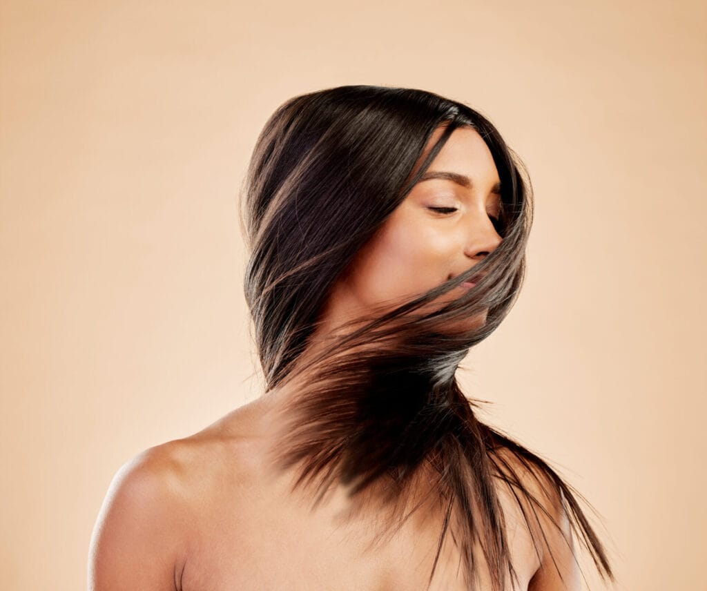 woman shake hair